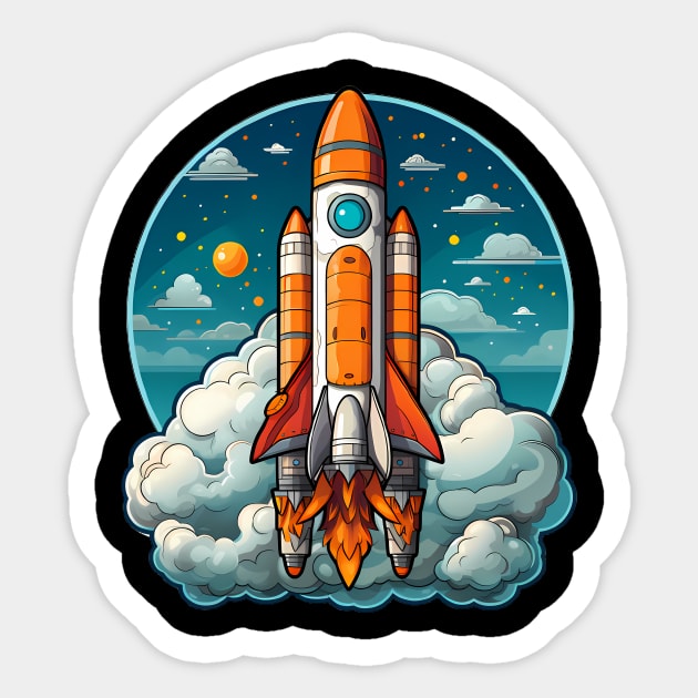 AI Generated Rocketship Sticker by Keciu's Shop